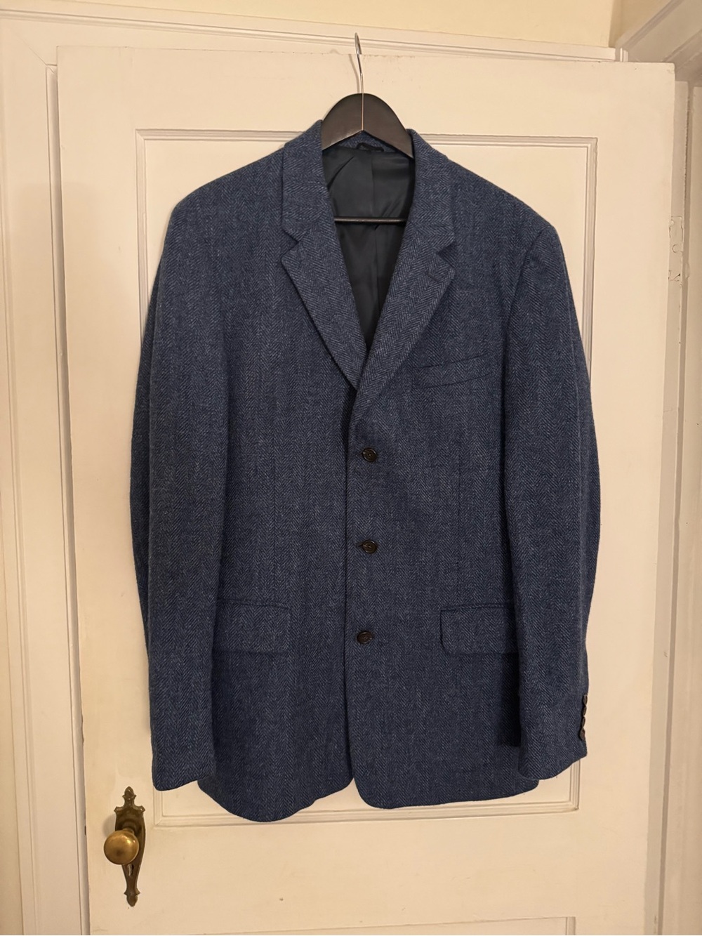 J. Crew Navy Herringbone Wool Sport Coat